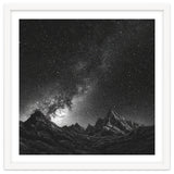 Starlit Mountain Majesty: Detailed Monochrome Milky Way thumbnail