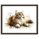 Majestic Cat With Watercolor Splashes thumbnail