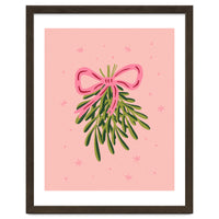 Mistletoe And Pink Bow
