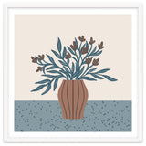 Brown Flowers in a Vase – Minimalist Floral Still Life thumbnail