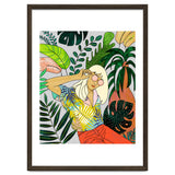 Spring Break, Tropical Bohemian Travel Line Art, Woman Fashion Palm Forest Jungle Watercolor Nature thumbnail