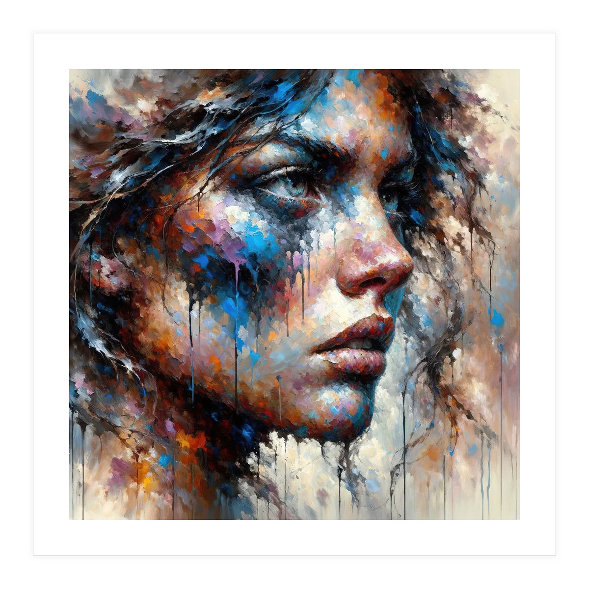 Intense Abstract Side Portrait (Print Only)