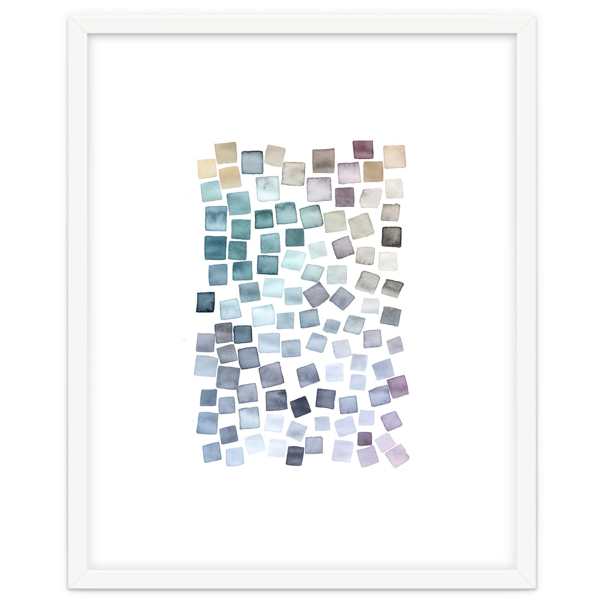 Watercolor Geometric Square Shapes Cozy