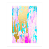 Meraki, Abstract Gold Painting, Colorful Graphic Design, Golden Pink Blue Eclectic Luxe Illustration (Print Only) thumbnail