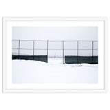 The entrance gate of the snow-covered baseball field thumbnail