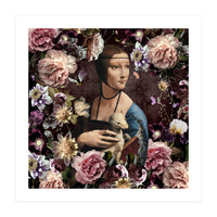 Woman with Ermine And flowers  (Print Only)