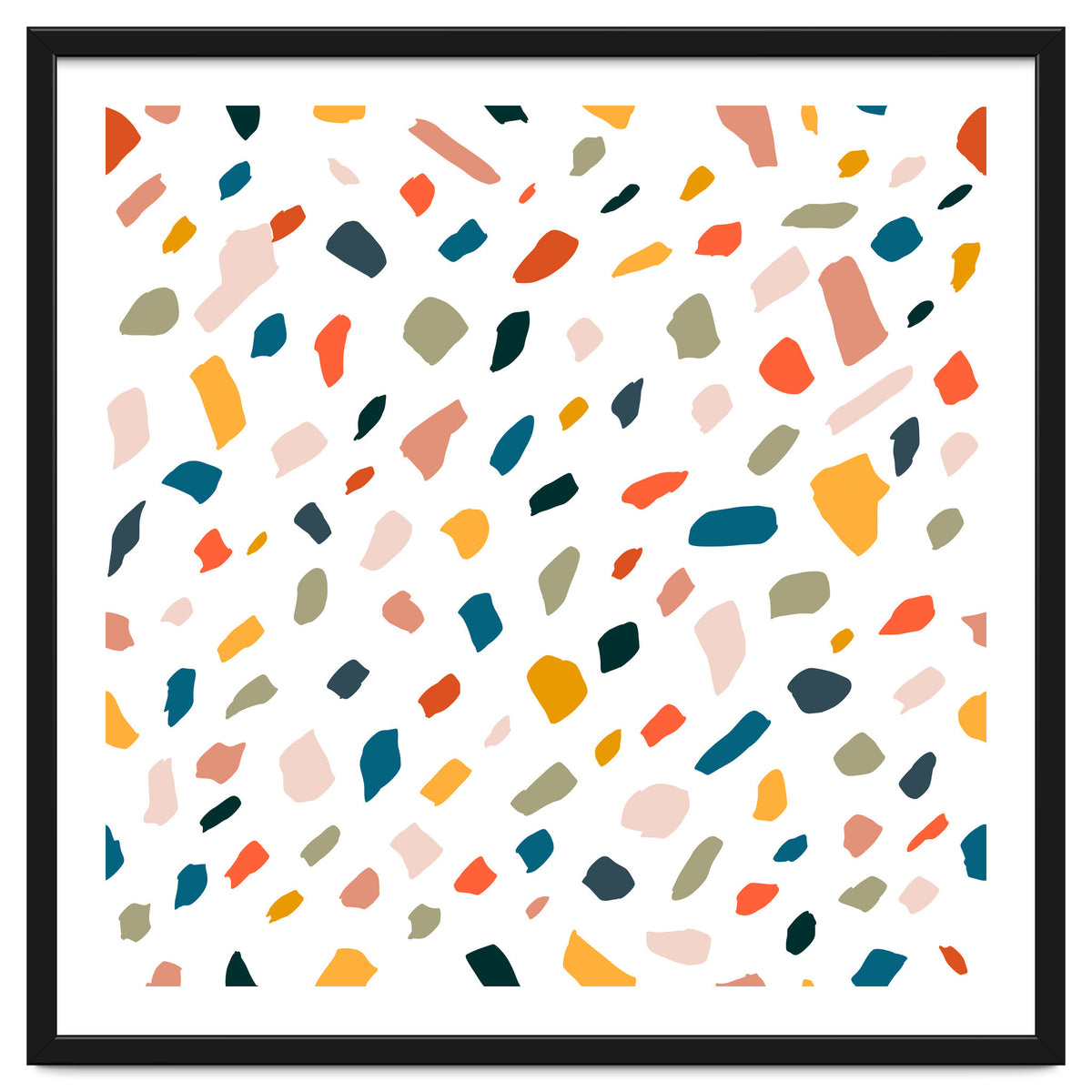 TerrazzoTerrazzo, Abstract Quirky Shapes Bohemian Modern Pattern Confetti Celebration Random Colorful Shapes