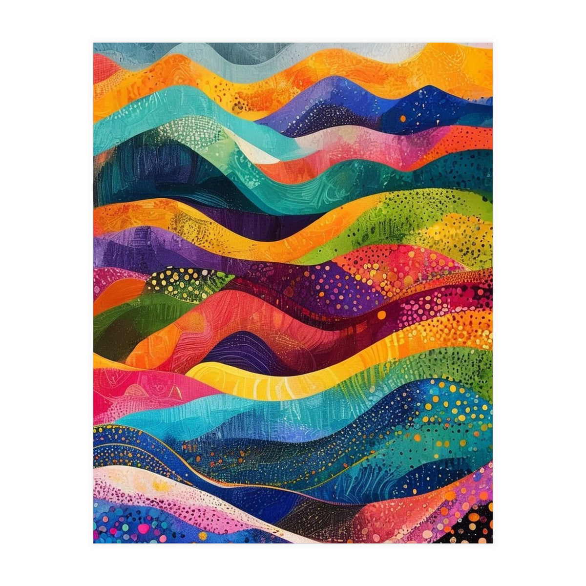 Abstract Rainbow Rolling Hills Landscape (Print Only)