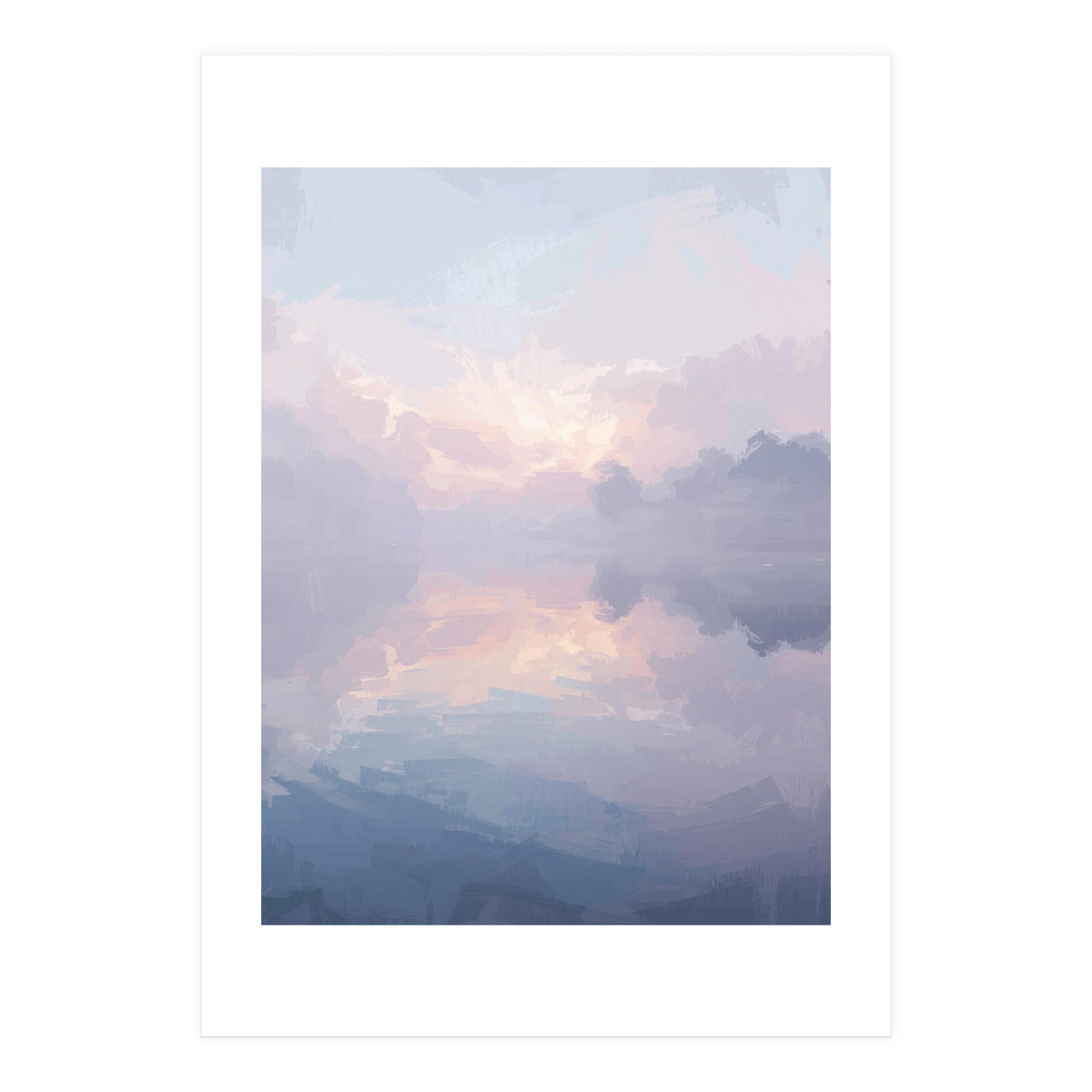 Ethereal Misty Lakeside at Dawn (Print Only)
