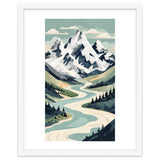 Majestic Alpine Peaks: Organic Modern Landscape Art thumbnail