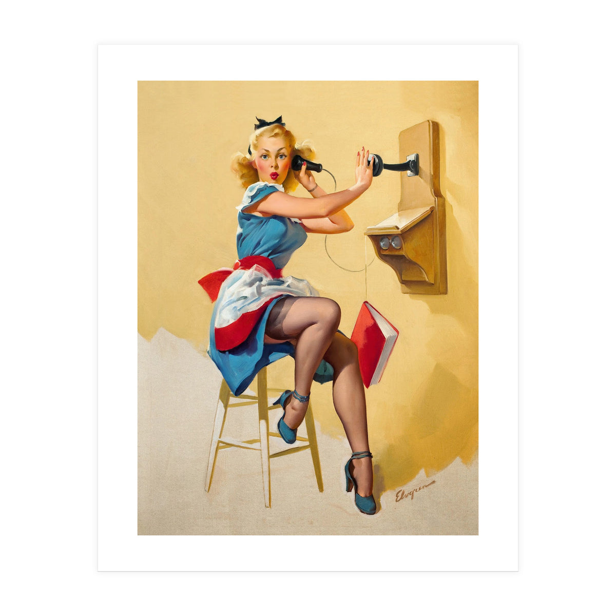 Pinup Gossip Girl On The Phone (Print Only)
