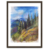 Pastel drawing of an Alpine Pine Forest thumbnail