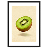 Kiwi Slice, Watercolor Fruit, Fresh Green Art