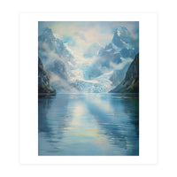 Ethereal Descent: The Glimmering Silence of the Ancient Glacial Fjord (Print Only)