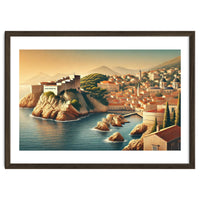 Vintage Croatia, Dubrovnik Coastal Poster