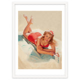 Pinup Girl Posing On A Beach thumbnail