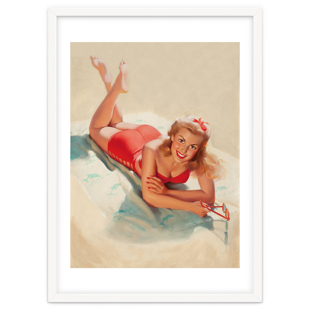 Pinup Girl Posing On A Beach