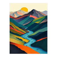 Minimalist Mountain River Landscape (Print Only)