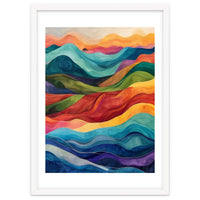 Abstract Rainbow Wave Landscape
