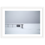 No lifeguards on the sign board in the winter snow beach thumbnail
