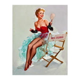 Sexy Pinup Actress Posing With a Mirror (Print Only) thumbnail