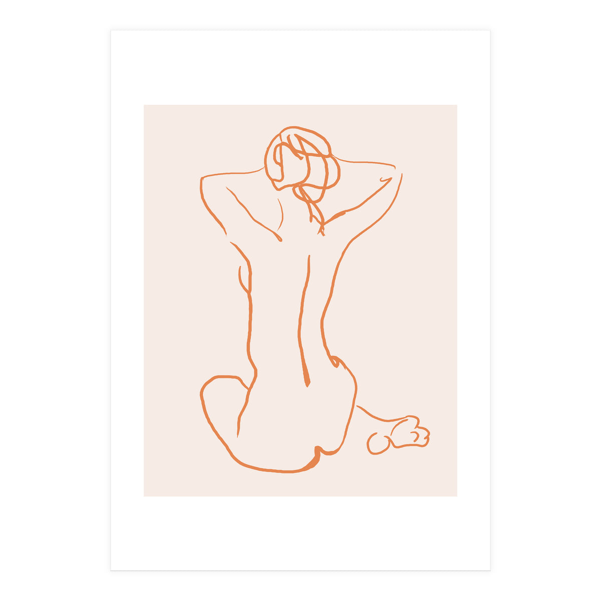 Femina, Abstract Minimal Woman Line Art Sketch, Drawing Feminine Empower Express (Print Only)