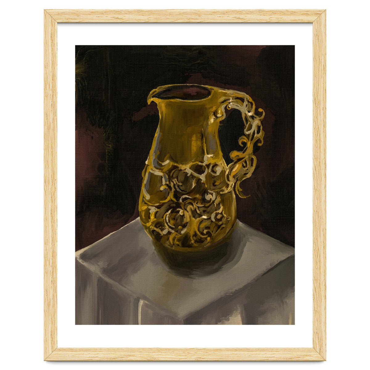 Golden Jug oil painted