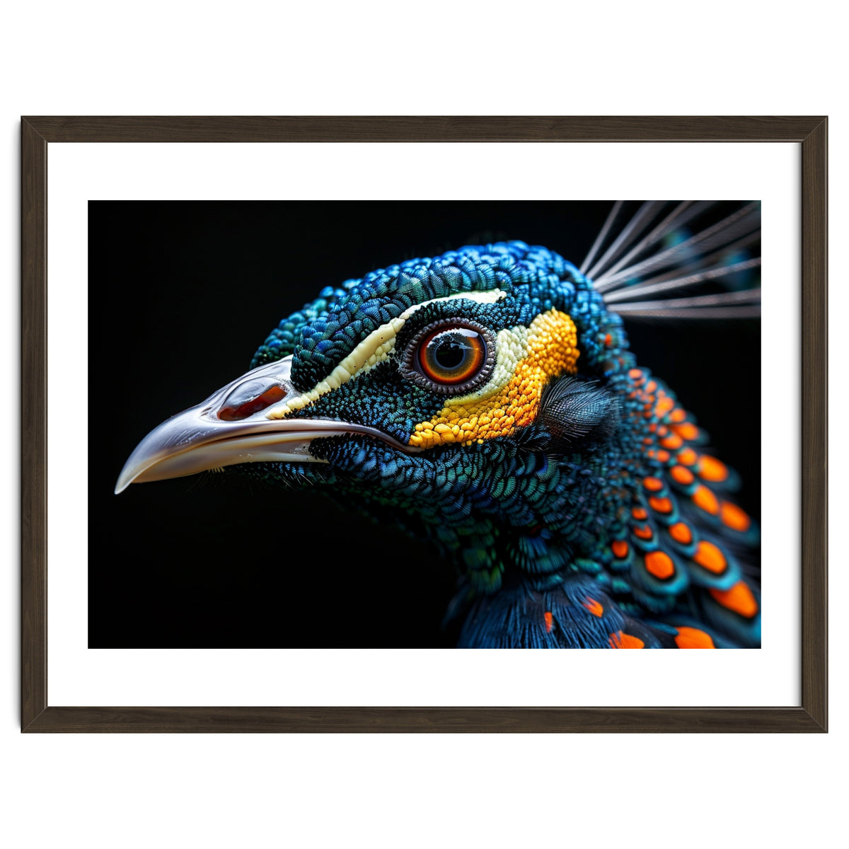 Close Up Of A Peacock Bird Head Eye