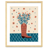 Mocha Cowboy boot with flowers thumbnail