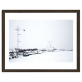 Street light and Bench in Winter snowscape thumbnail
