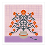 Tulips in a vase - orange and violet (Print Only) thumbnail