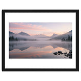 Misty Morning Reflection: Serene Alpine Lake thumbnail