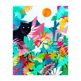 The Black Panther, Tropical Jungle Watercolor Painting, Botanical Forest Colorful Bohemian Illustration, Tiger Leopard Cheetah Animals (Print Only) thumbnail