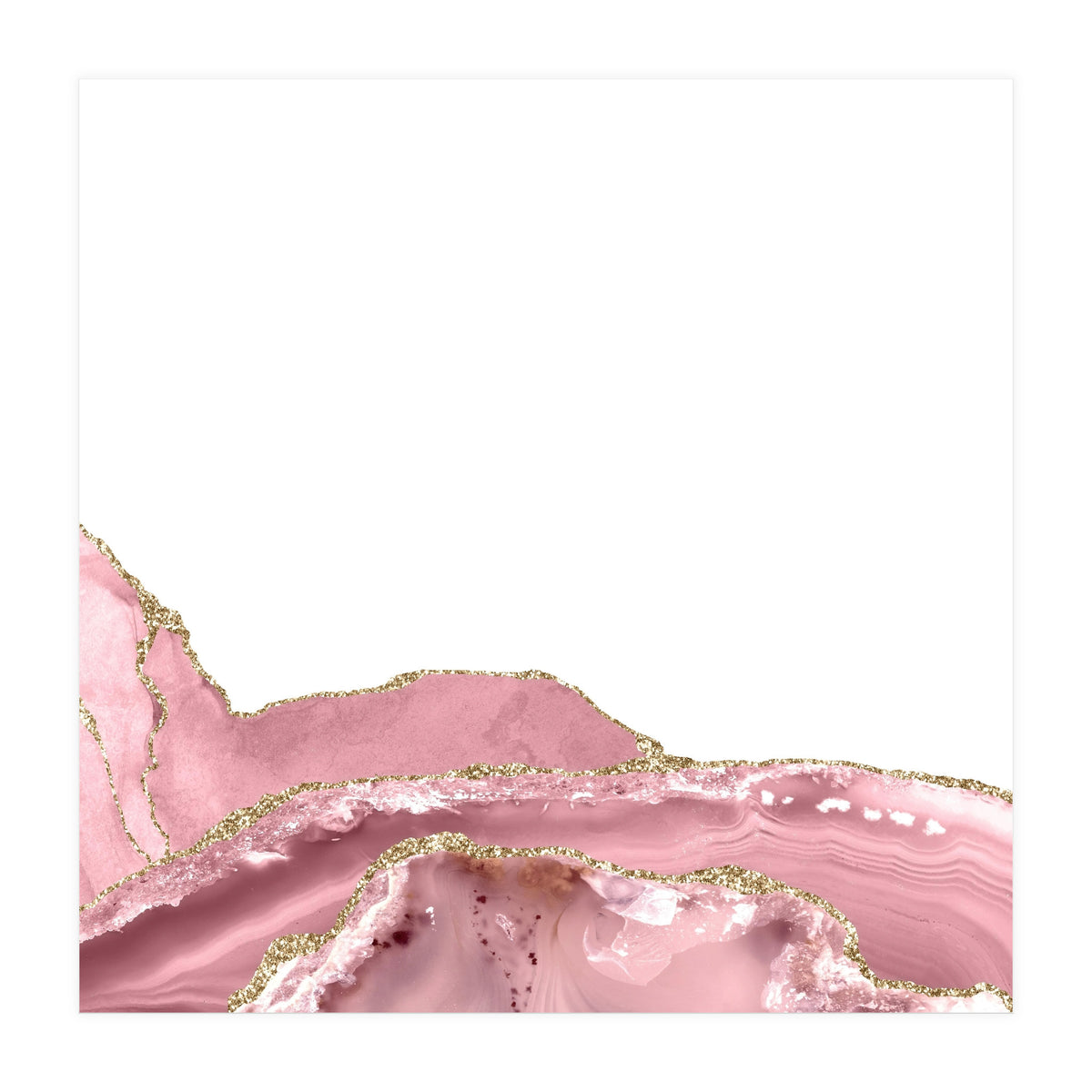 Blush & Gold Agate Texture 08  (Print Only)