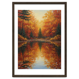 Golden Autumn Reflection: Impasto Forest Landscape thumbnail
