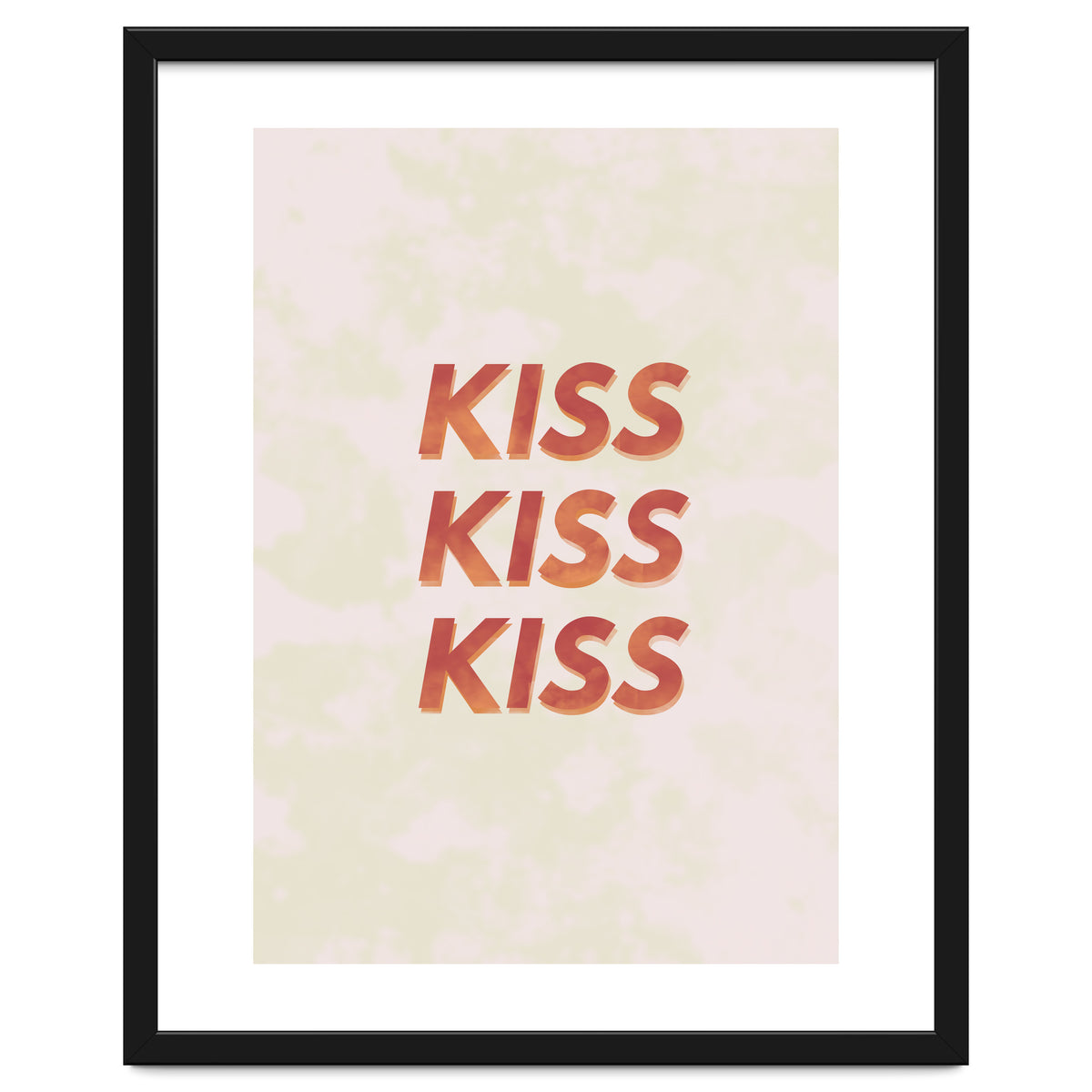 Kiss Kiss Kiss Love Typography