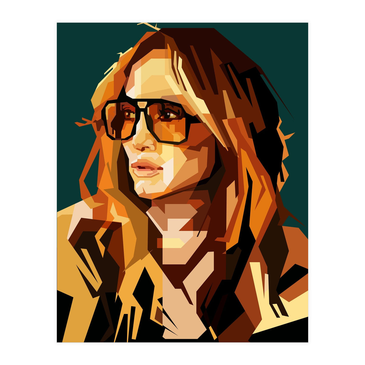 Jennifer Lopez Celebrity Art Retro Style Illustration (Print Only)