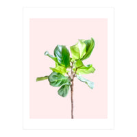 Intimate Energy, Blush Pastel Botanical Plant Minimal Painting, Pink Green Nature (Print Only)
