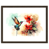 Dance Of Hummingbird And Crimson Flowers thumbnail