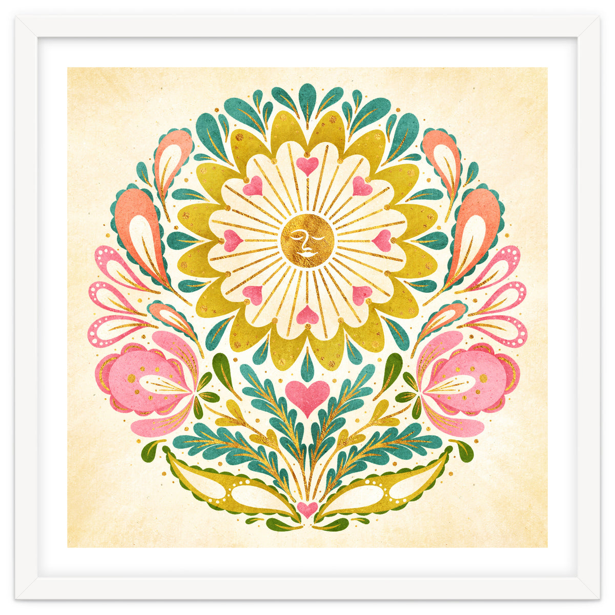 Solar Folk Art Mandala