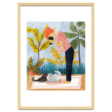 Saturday Afternoon | Cat Mom Pets Photography | Animals Kitten Picnic Watercolor Painting thumbnail