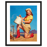 Pinup Sexy Woman Posing With A Hot Teapot thumbnail