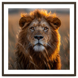 Majestic Lion Face In Golden Hour Sunlight thumbnail