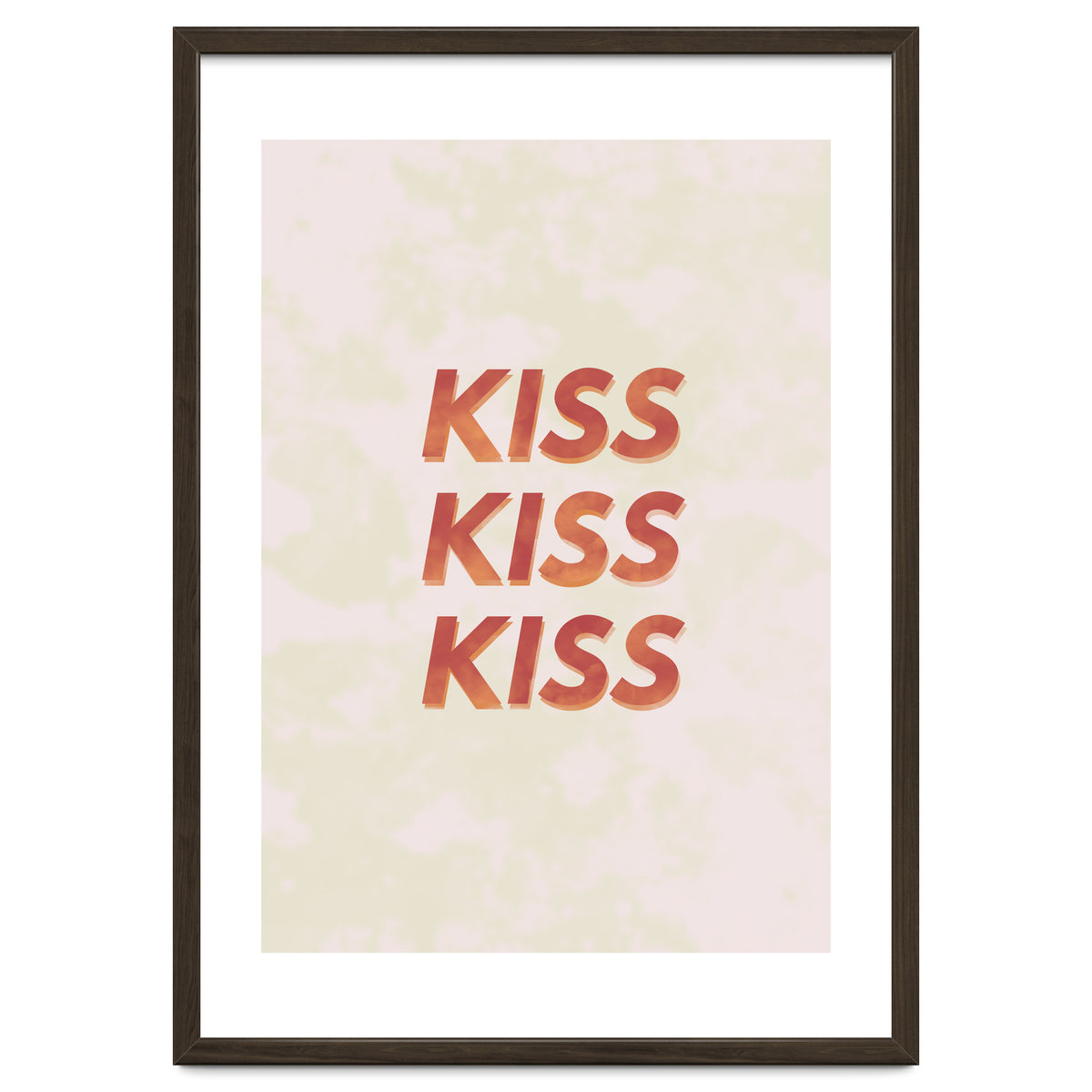 Kiss Kiss Kiss Love Typography