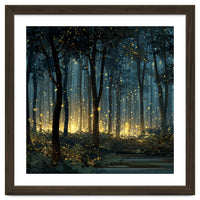 Enchanted Midnight Forest with Glowing Fireflies