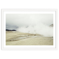 Tourists hidden in the hot spring steam -  Iceland