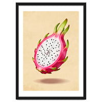 Dragonfruit, Watercolor Illustration, Tropical Pink Art