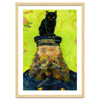 Black Cat on the Postman’s Hat, Van Gogh Inspired Painting