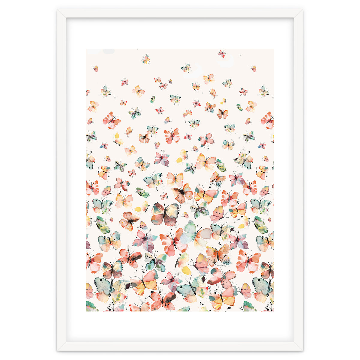 Watercolor Spring Butterflies Apricot