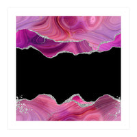 Magenta & Silver Agate Texture 03  (Print Only)